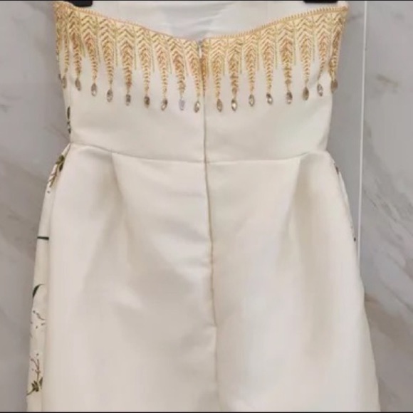 Żü Designer Botanics Runway Embroidered Midi Dress Embroidered Crystal Dress - Picture 8 of 10